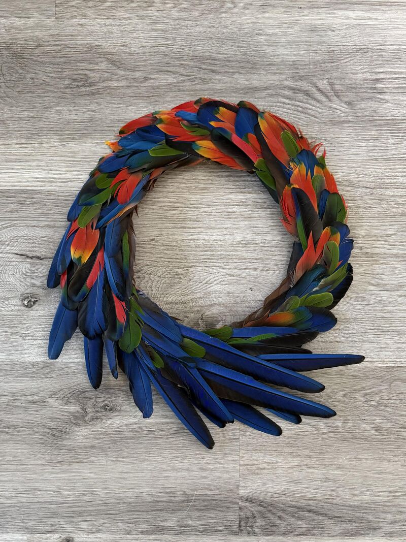 My neighbor gave me these beautiful feathers so I made a wreath 💗
