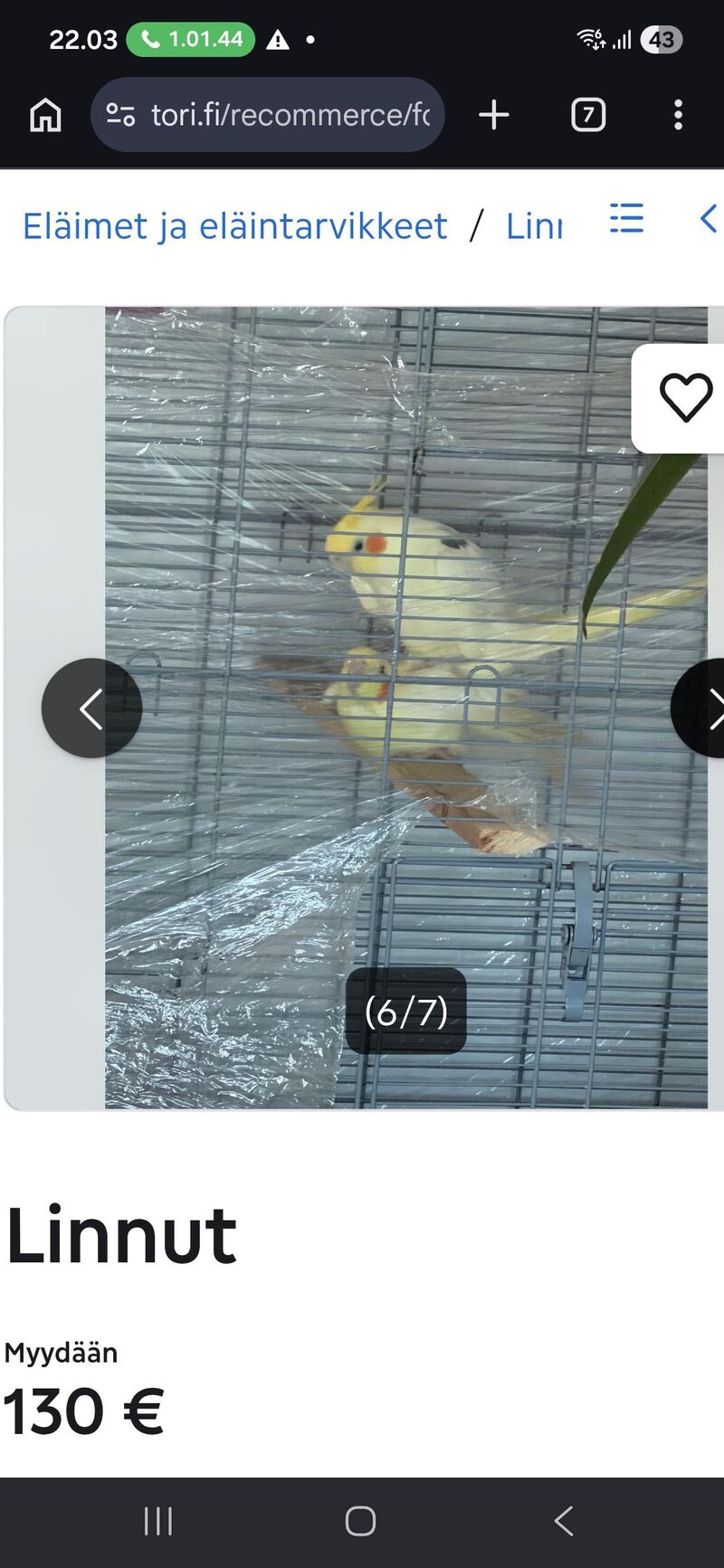 This for sale ad at a Finnish marketplace